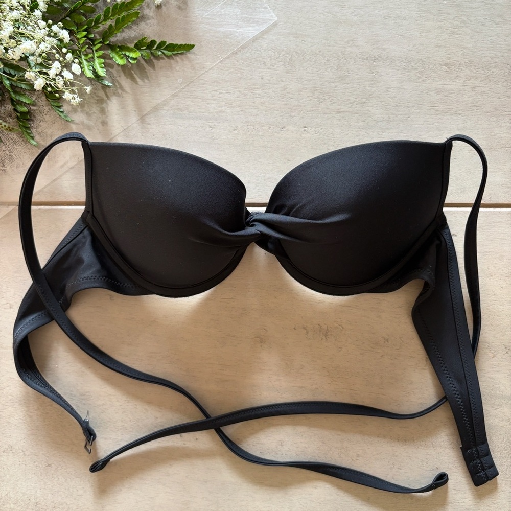 Aerie Push Up Underwire Black Bikini Top (34B)